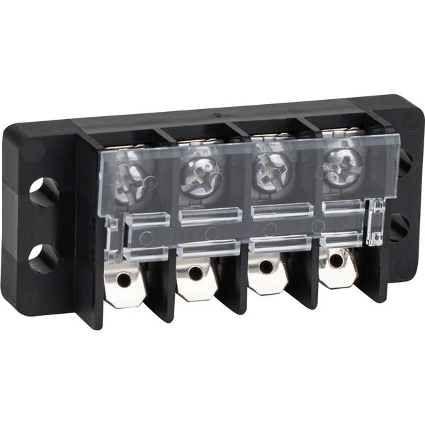 Main product image for Terminal Strip 4-Pole 20A Half Screws and Half Male Quick Disconnect Terminals with Flip-Up Cover090-904